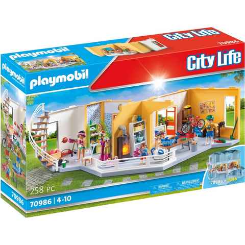 Playmobil® Konstruktions-Spielset Etagenerweiterung Wohnhaus (70986), City Life, (258 St), mit Licht, Made in Germany