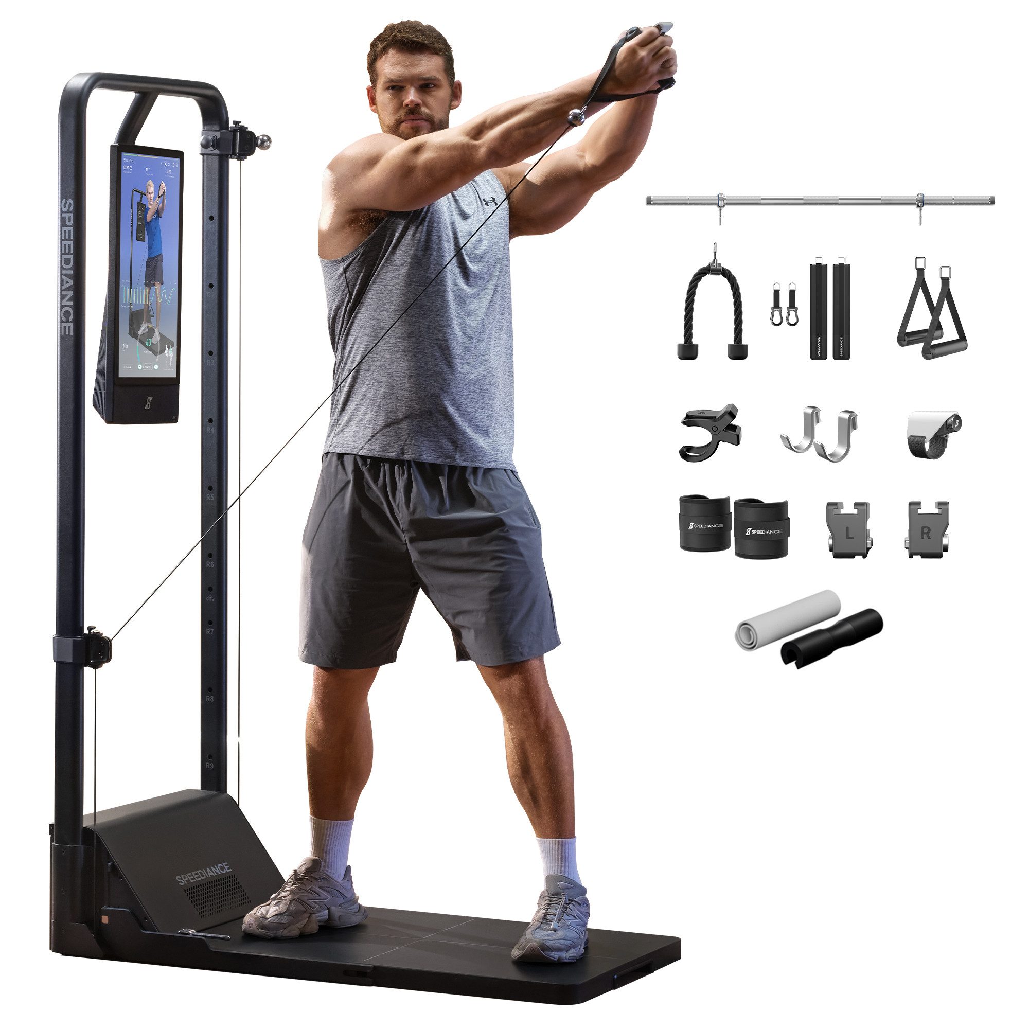 SPEEDIANCE Kraftstation Gym Monster 2, verbessertes KI-gesteuertes All-in-One Home Gym, Multifunktionale Smith-Maschine, Ganzkörper-Krafttrainingsgerät