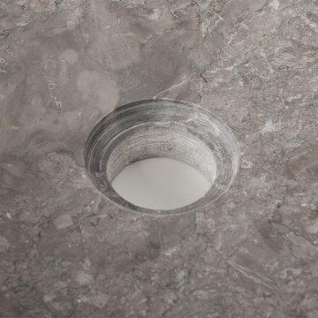 LebensWohnArt Aufsatzwaschbecken Marmor Waschbecken MARMER-oval Grau