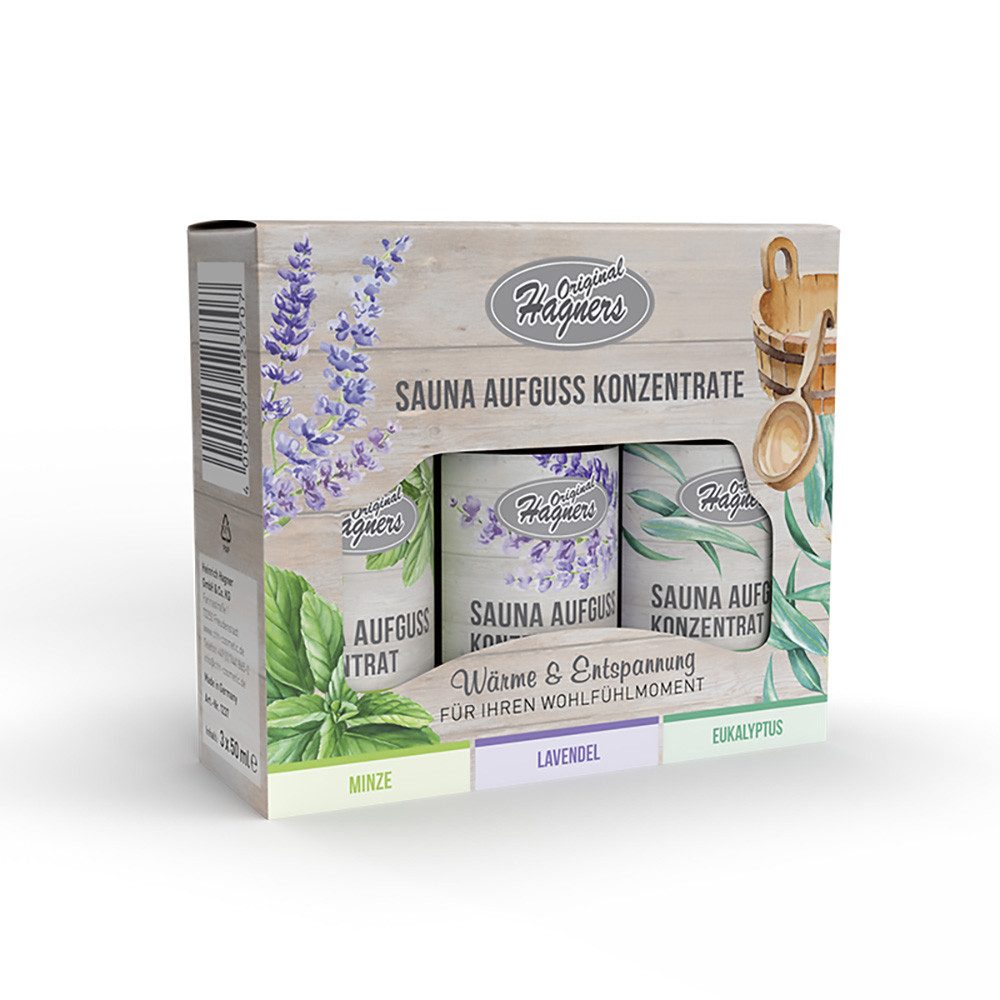 Original Hagners Sauna-Aufgussset Sauna Aufguss Konzentrate Set (3-tlg) vegan, ohne synthetische Polymere & Mikroplastik