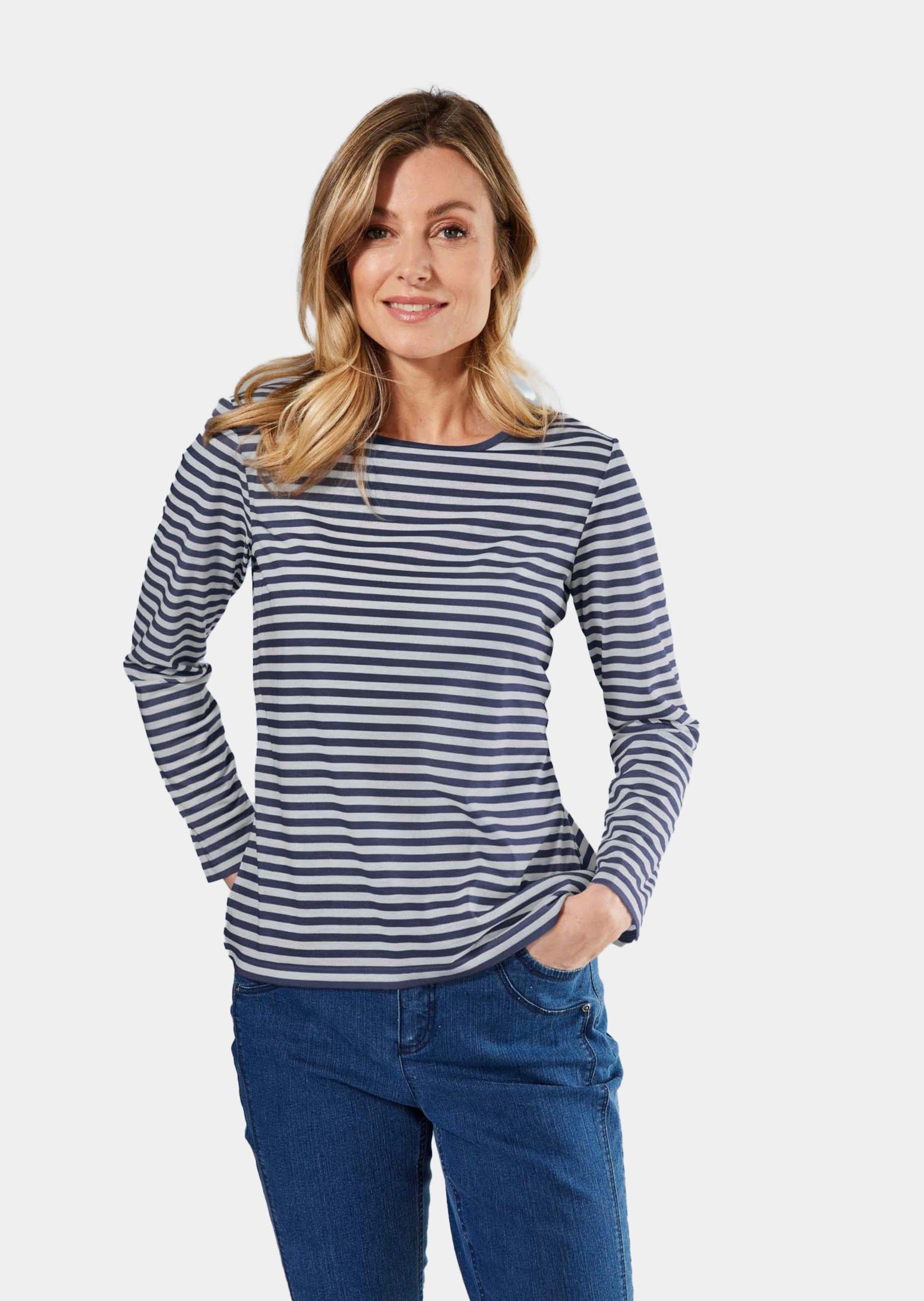 GOLDNER Langarmshirt Ringelshirt mit U-Boot-Ausschnitt günstig online kaufen