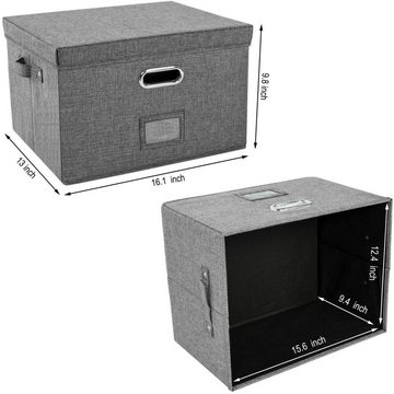 Lubgitsr Aufbewahrungsbox Aufbewahrungsbox mit Deckel für DIN A4 Hängeregister (2 St)