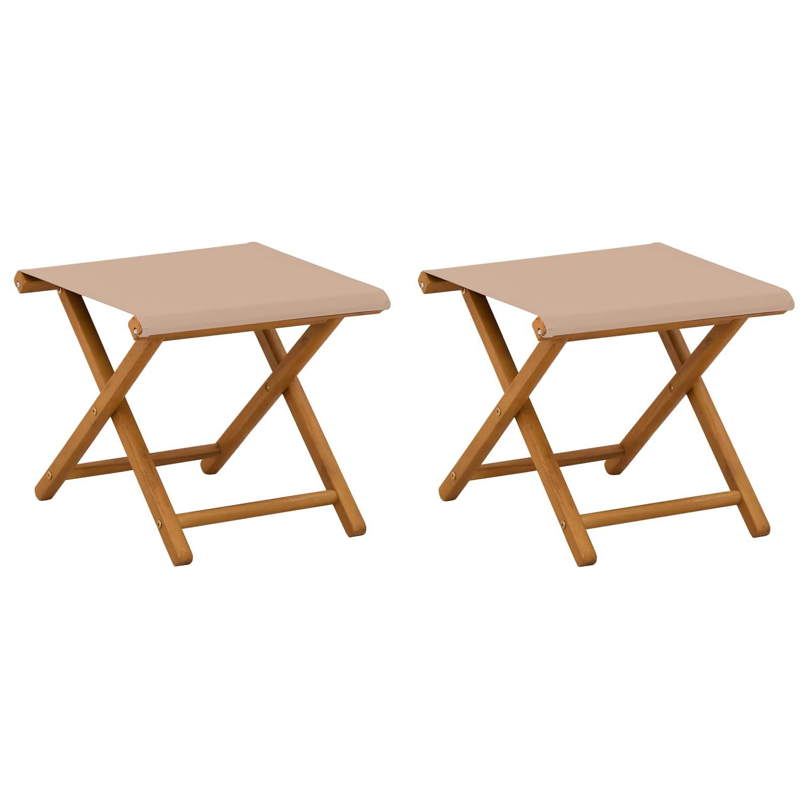 vidaXL Gartenliege Liegestuhl 2 stk. Massives Eukalyptus Holz Taupe, 2 St.