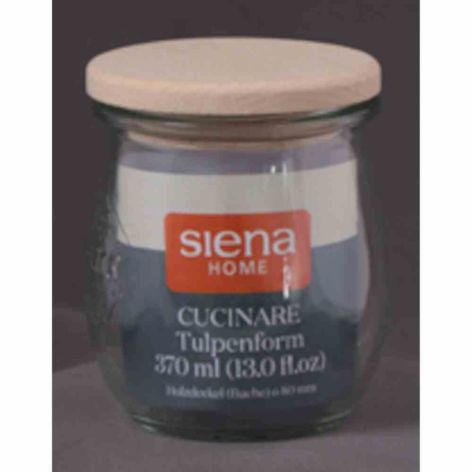Siena Home Vorratsdose ml, Sturz-Glas Weck-Glas Glas Buchenholz-Deckel, RR370 370 "Cucinare"