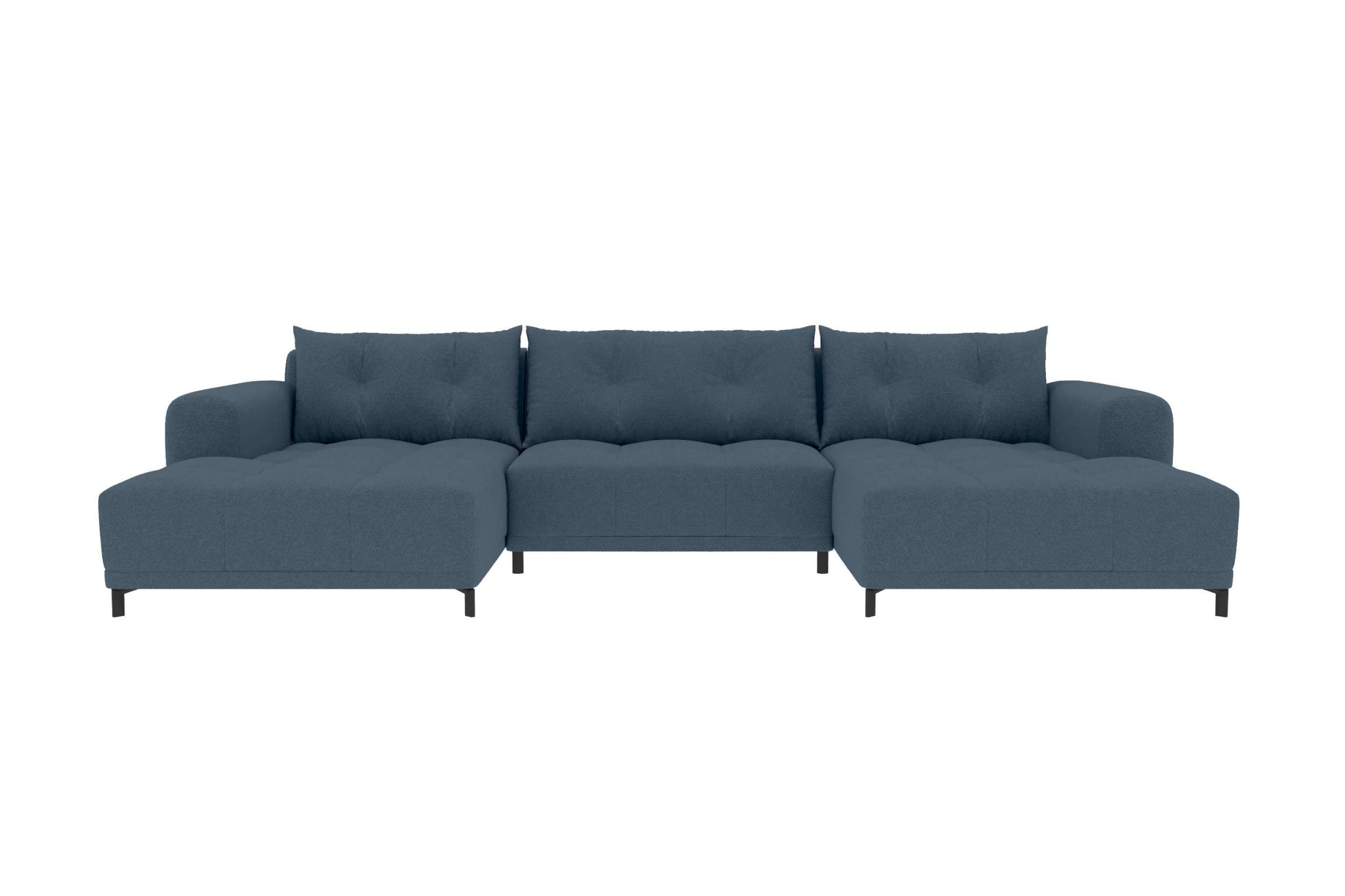 99rooms Wohnlandschaft Massimo, Sofa, U-Form, mit Schlaffunktion, Rundumbezug, in Strukturstoff NEVE