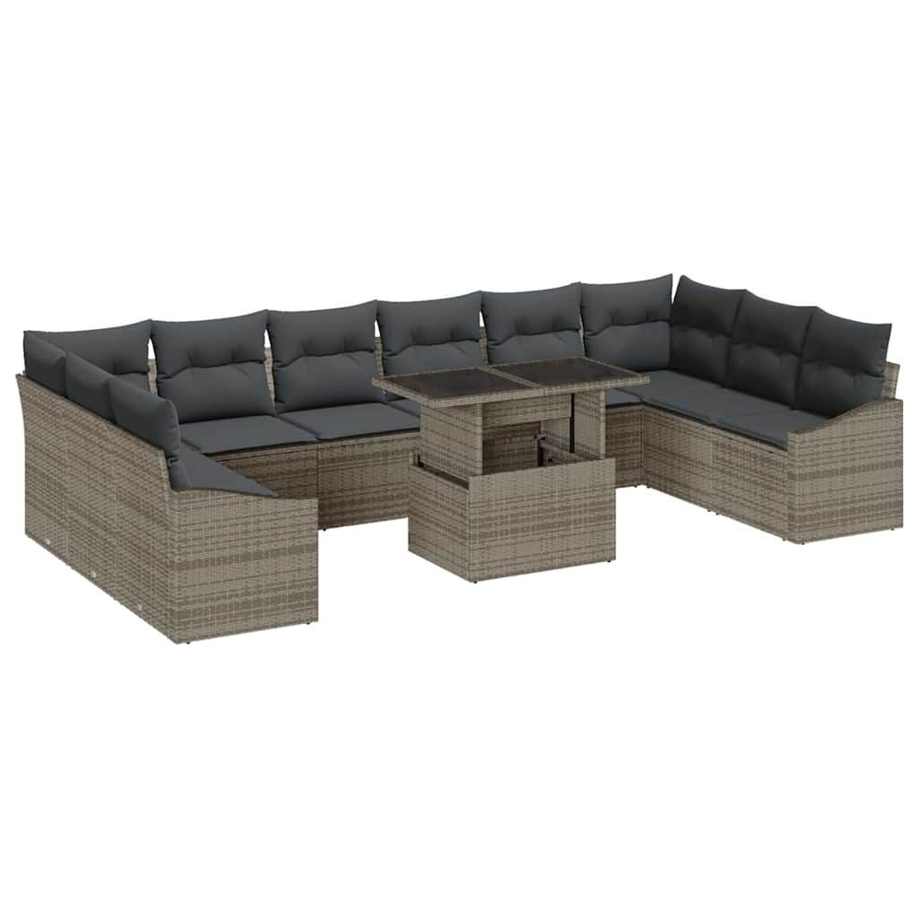 vidaXL Loungesofa 11 stk. Grau, 11 Teile
