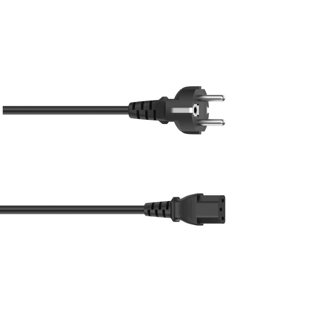 Hama Schutzkontakt-Stecker - 3-pol.-Kaltgerätezuleitung Netzkabel Netzkabel, (150 cm)