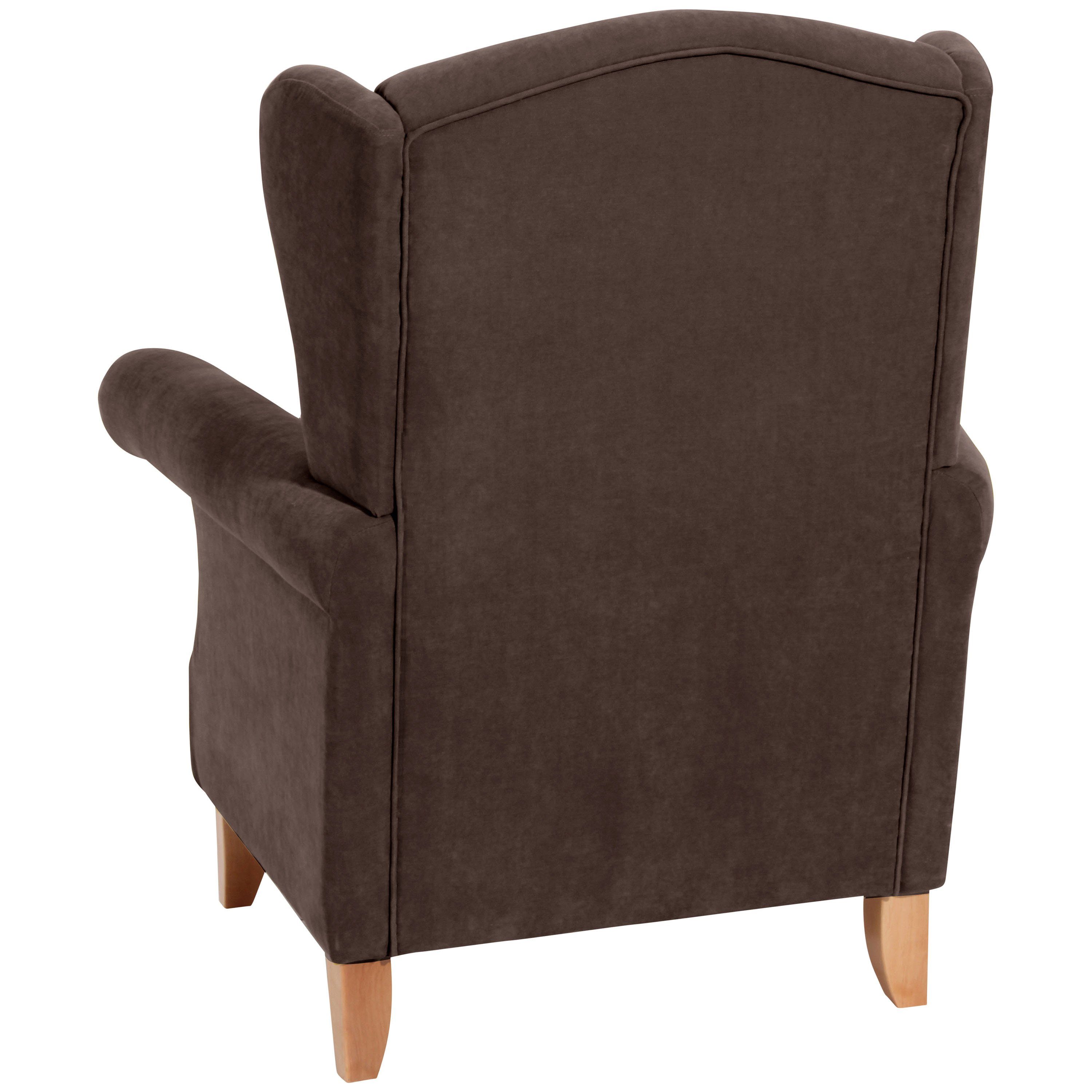 Max Winzer® Ohrensessel Verita, Ohrenbackensessel Velours