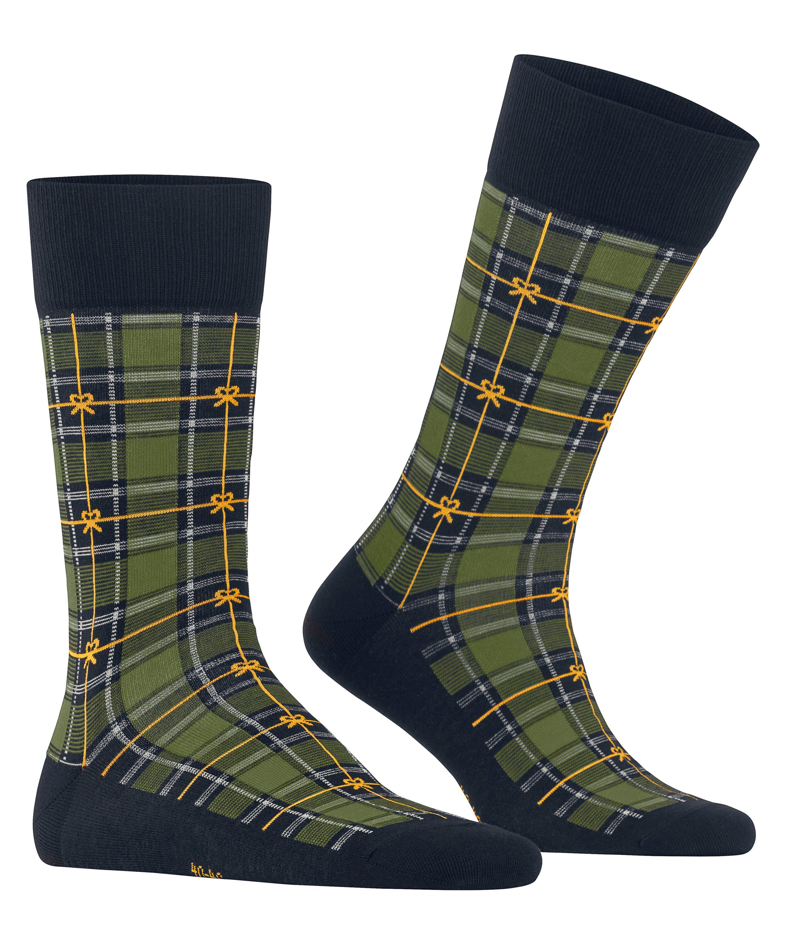 (6120) marine Tartan X-Mas Burlington Socken (1-Paar)