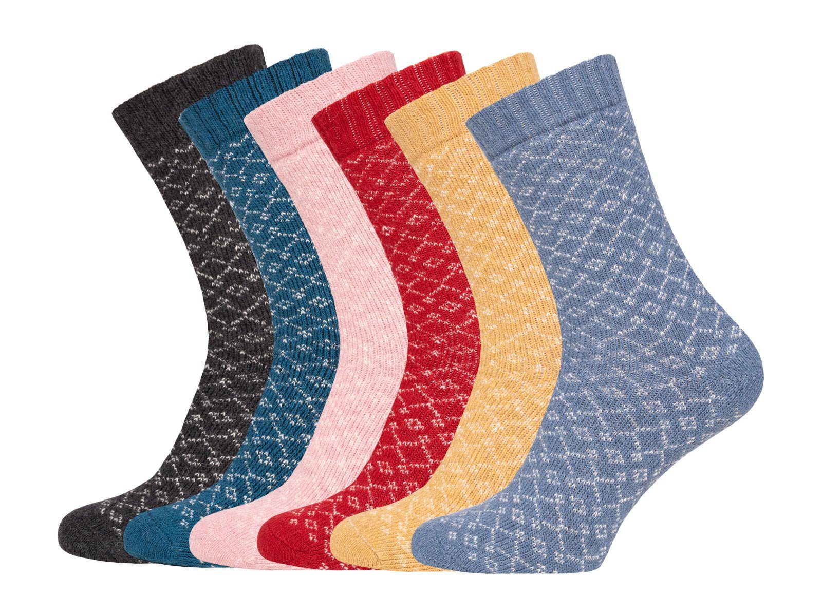 Hyggelig Design Wollanteil Socken mit Socken Mit HomeOfSocks 45% Wolle Warm Hohem Dick Bunten & Damen Für Hellblau Hygge Dicke In Socken Herren