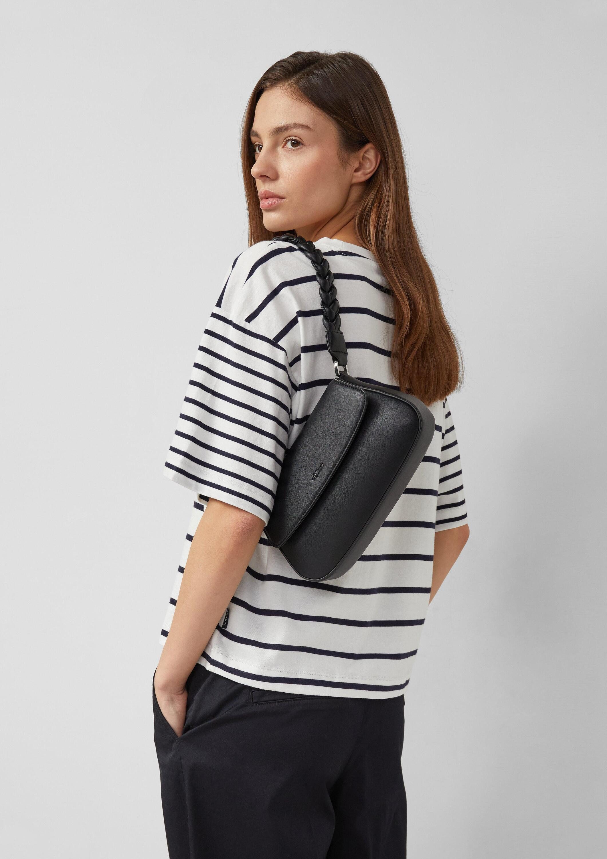 s.Oliver Schultertasche Tasche, Hobo-Bag in Leder-Optik mit Logo-Prägung