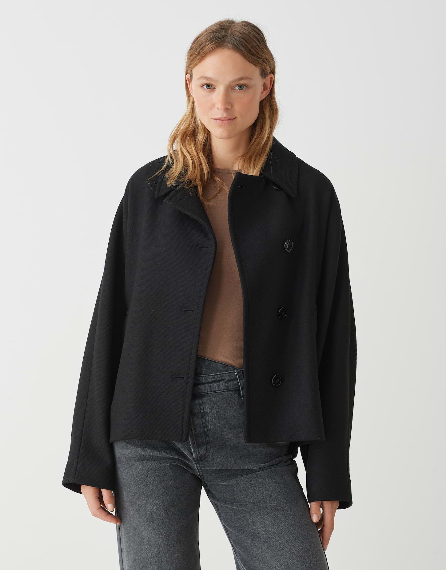 OPUS Kurzjacke Kurzjacke HAJONA Oversize aus Woll-Mix günstig online kaufen