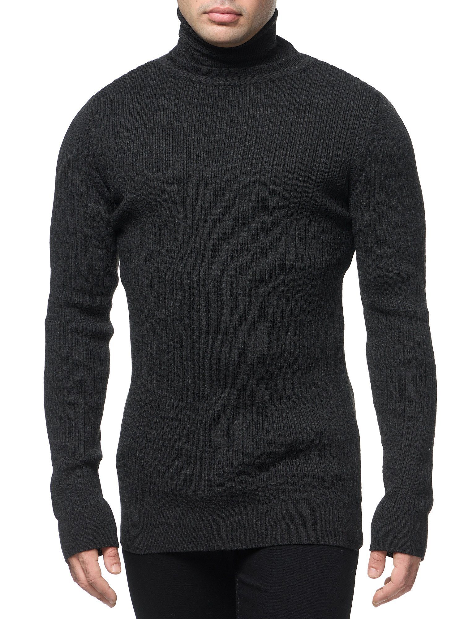 Banco Rollkragenpullover Rollkragen Pullover in unifarbenem Design - Slim Fit