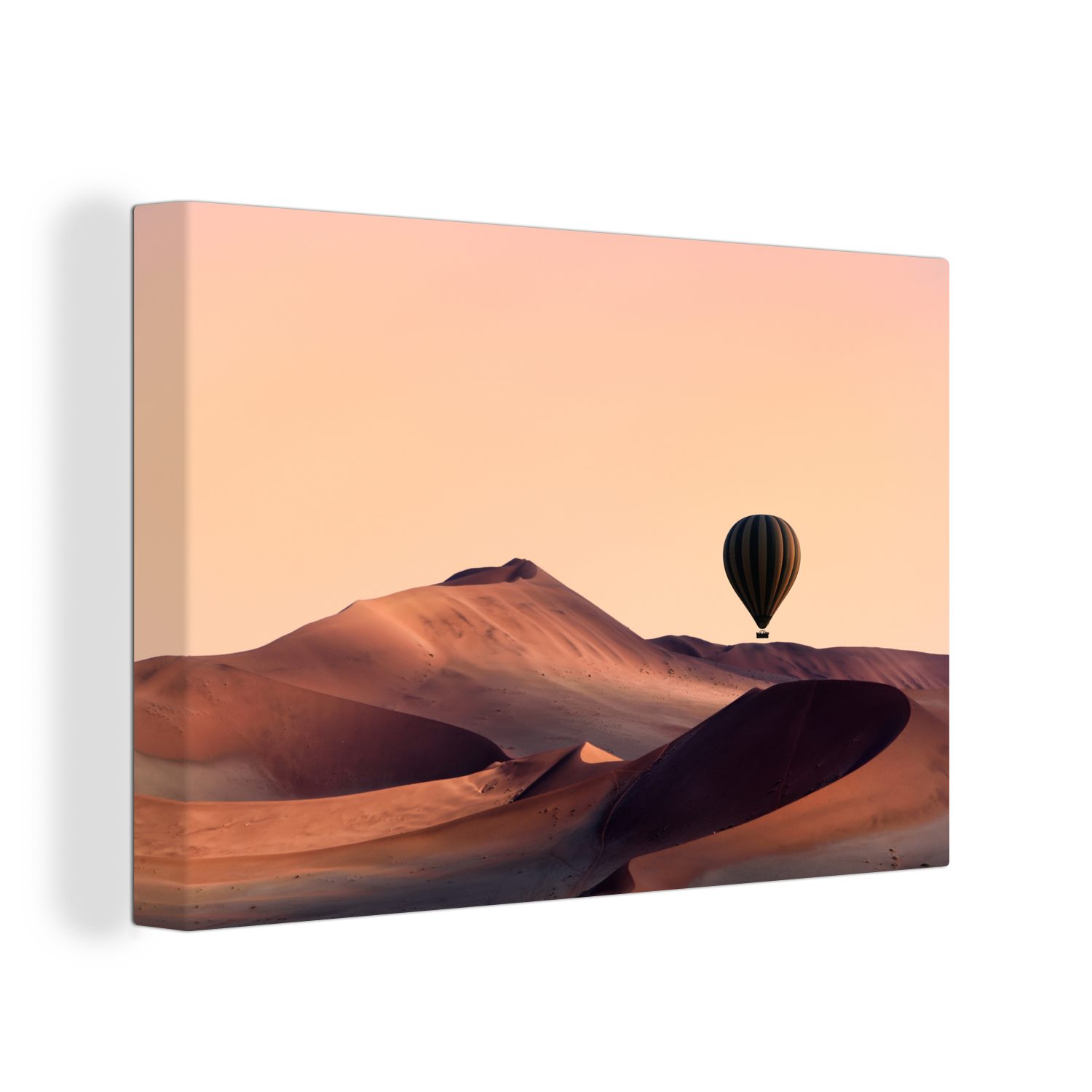 OneMillionCanvasses® Leinwandbild Die Sanddünen im Namib-Naukluft-Park bei Sonnenuntergang, (1 St), Wandbild Leinwandbilder, Aufhängefertig, Wanddeko, 30x20 cm