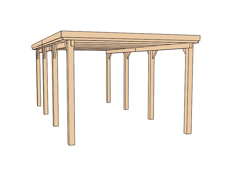 Thumbnail - weka Einzelcarport Optima 2, BxT: 322x612 cm, 215 cm Einfahrtshöhe