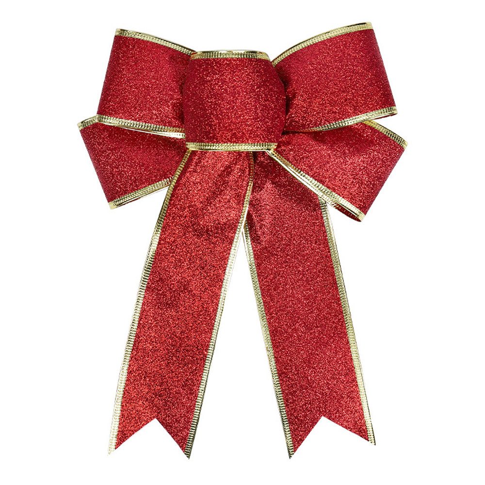 Bomiclss Weihnachtsbaumschleife 10er Set Glitzer Weihnachts Schleifen 18×23 cm (1-tlg), Dekoschleifen für Weihnachtsbaum, Geschenke & Party Deko