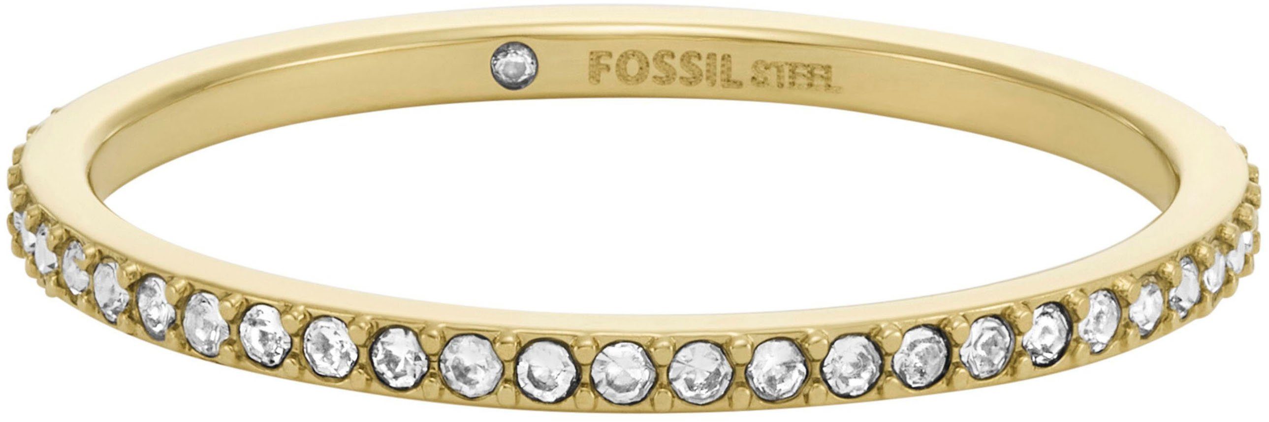 Fossil Fingerring Schmuck Geschenk Edelstahl Ring JEWELRY, mit Glasstein