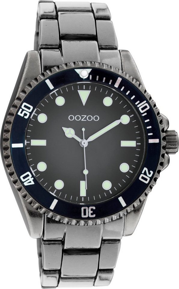 OOZOO Quarzuhr C11013, Metallgehäuse, titansilberfarben IP-beschichtet, Ø  ca. 42 mm