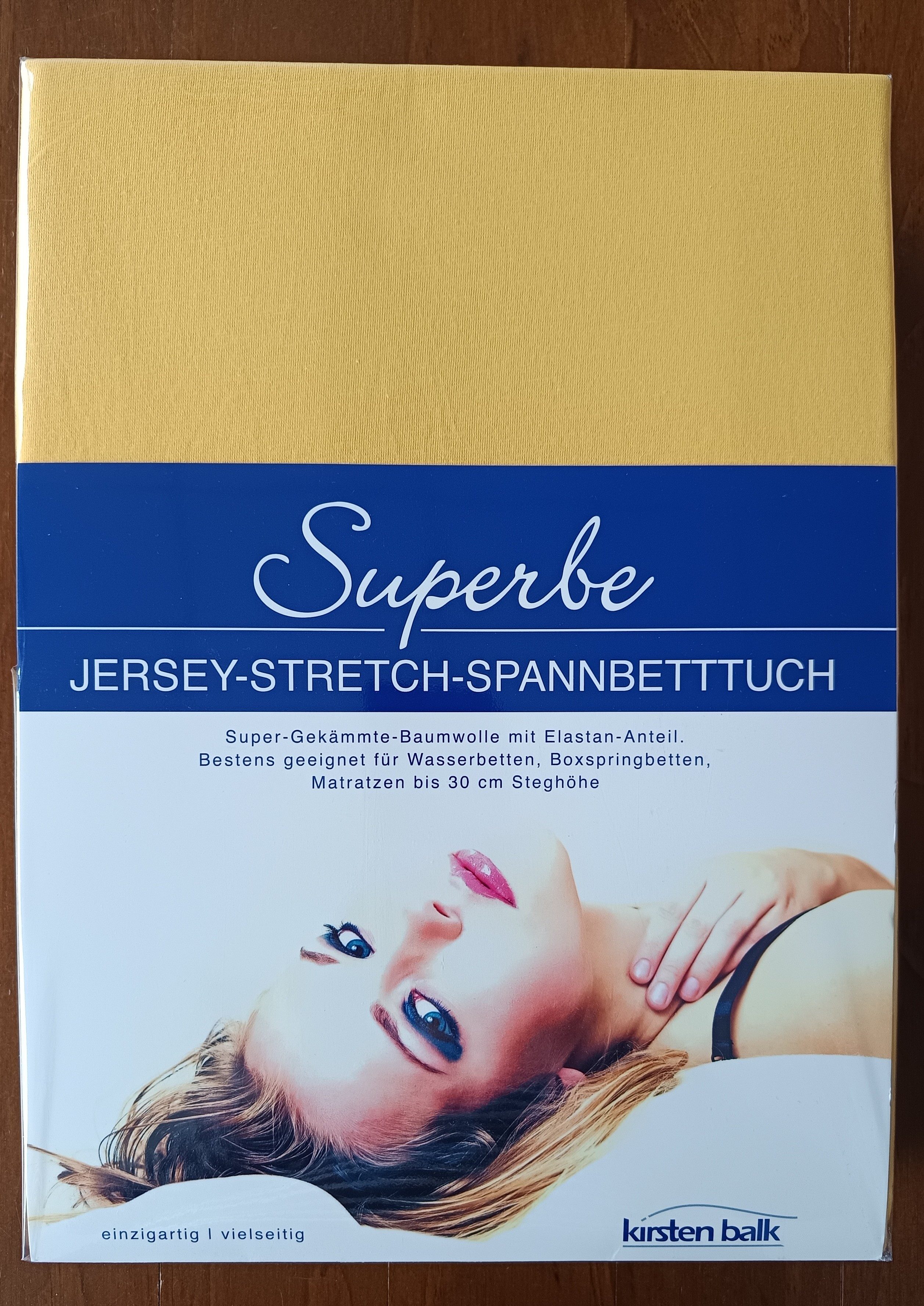 Kirsten Balk Matratze, Decken, Spannbetttuch Jersey-Stretch-Spannbetttuch ca. 180-200 x 200-220 cm, für Wasserbetten, Boxspringbetten, Matratzen bis 30cm Steghöhe