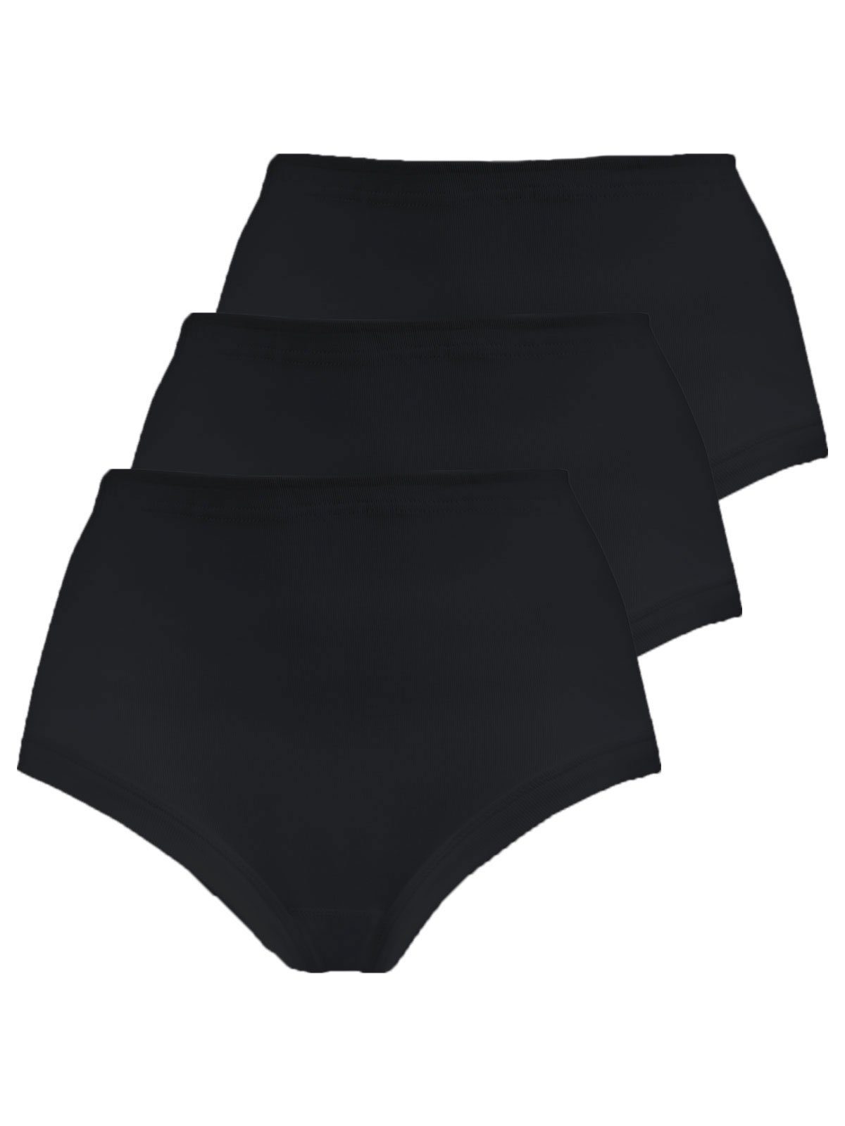 Nina Von C. Taillenslip 3er Pack Damen Taillenslip Fine Cotton (Packung, 3-St) - schwarz