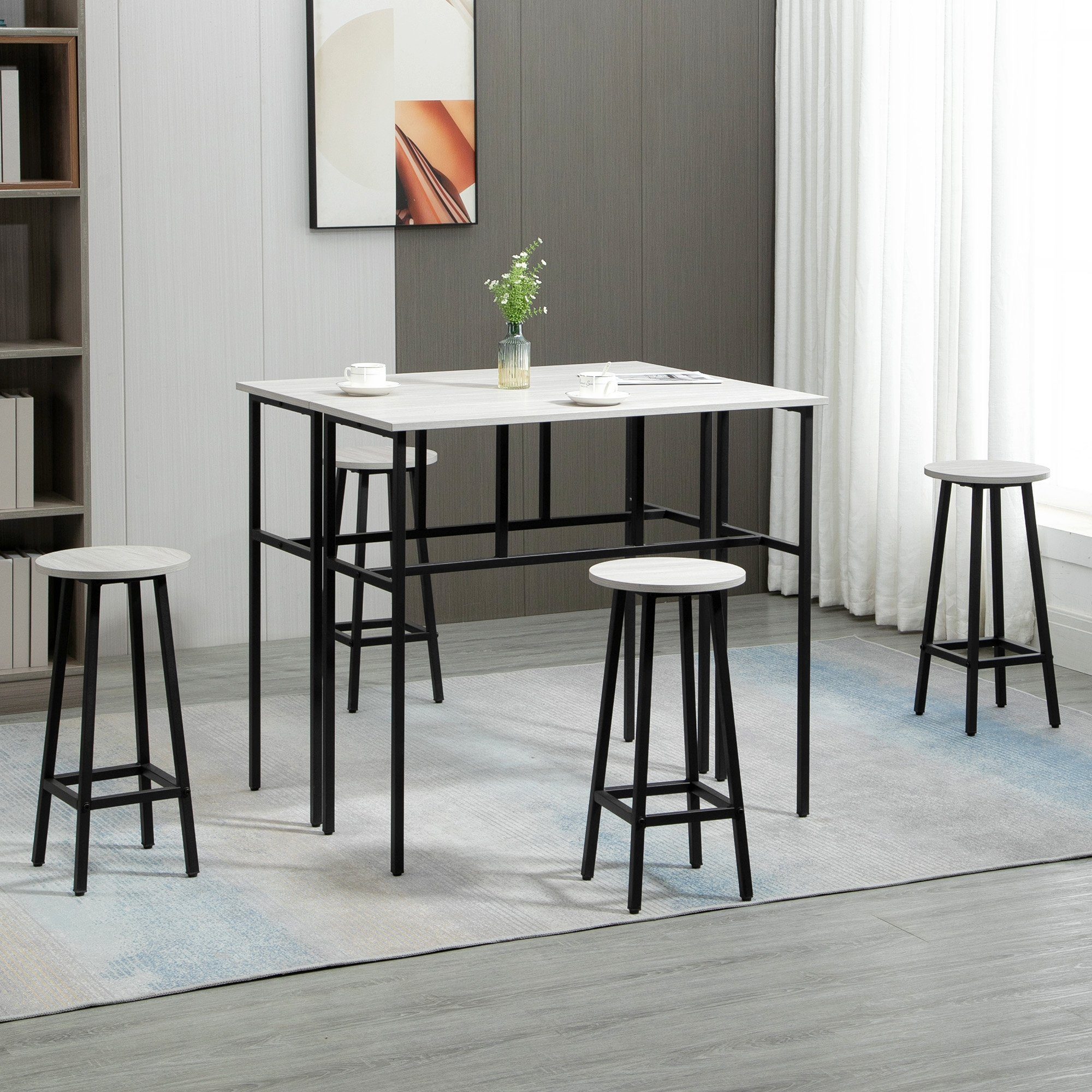 HOMCOM Bargruppe Bartisch-Set im Industriedesign, (Set, günstig online kaufen