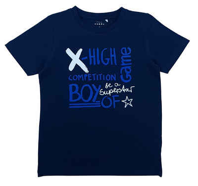 Name It T-Shirt Name It Jungen kurzarm T-Shirt mit Print in blau (1-tlg) mit Frontprint