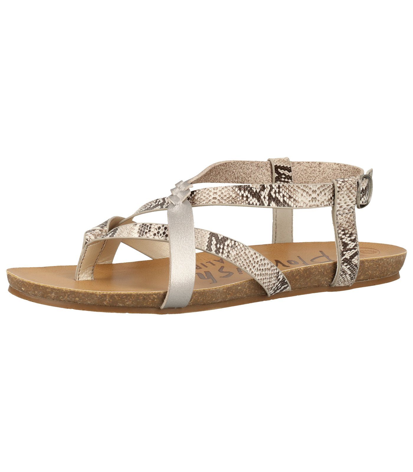 Zehentrenner Lederimitat Blowfish Pewter Sandalen