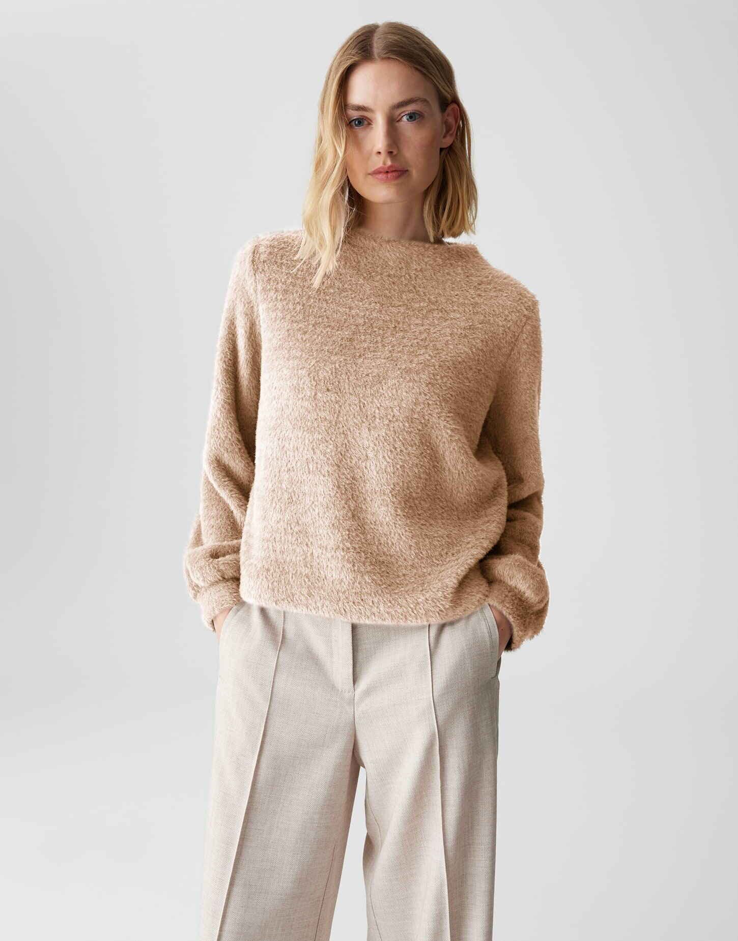 OPUS Sweatshirt GUFEMI aus flauschigem Effektgarn lockere Passform, flausch günstig online kaufen