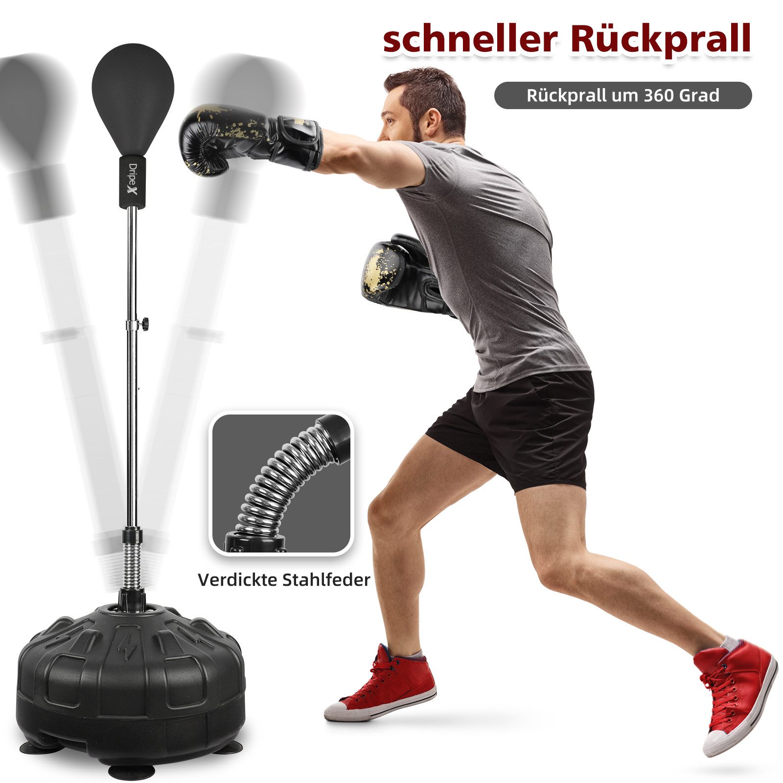 Dripex Punchingball Speedball Höhenverstellbarer Boxsack Trainingsball