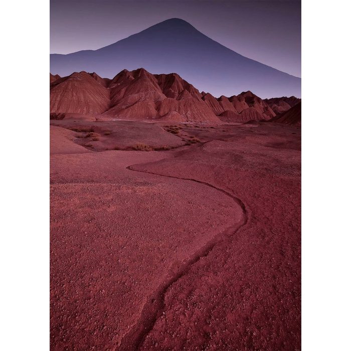 Komar Fototapete Red Mountain Desert glatt Comic Retro bedruckt mehrfarbig BxH: 200x280 cm