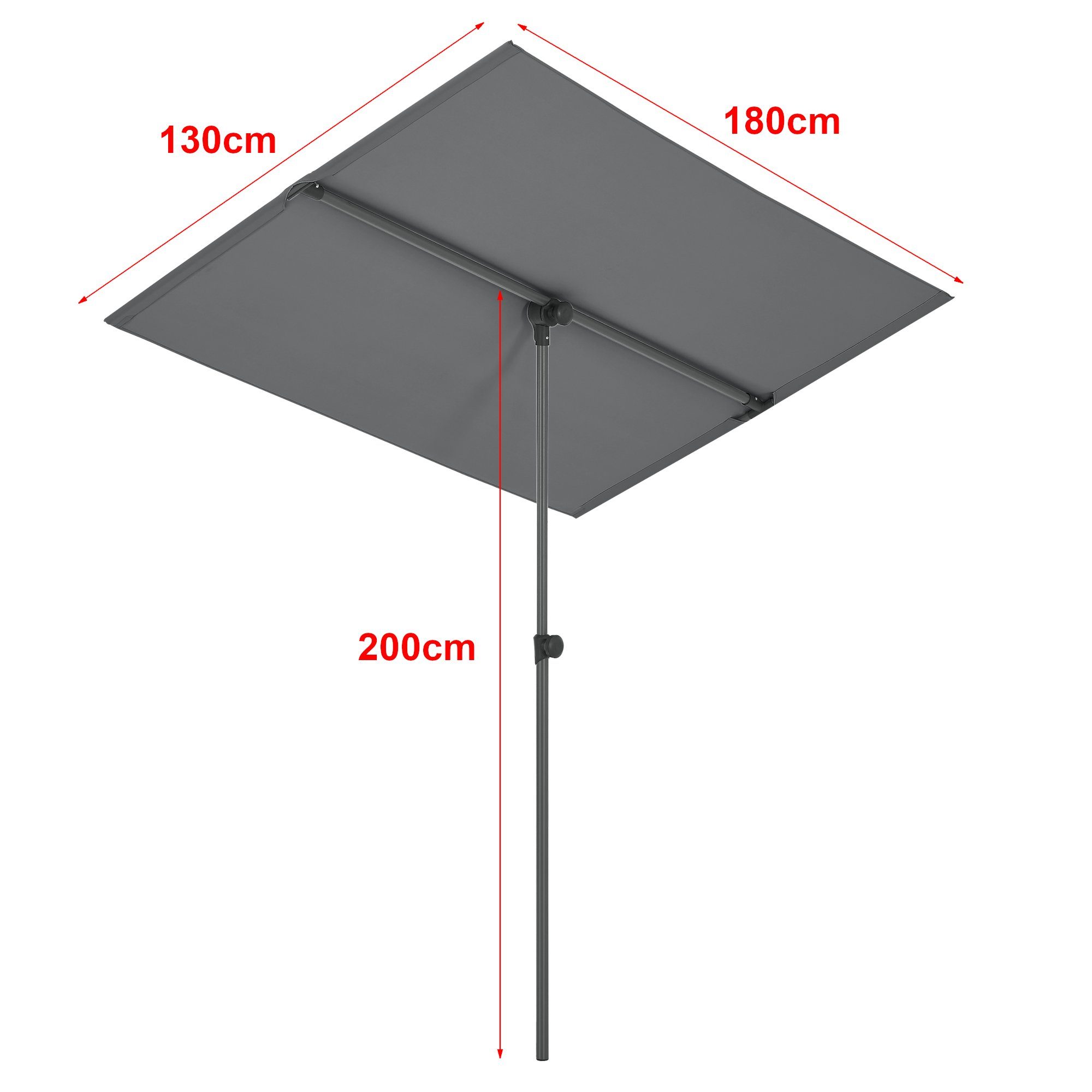 pro.tec Sonnenschutz, blickdicht, Carsoli Balkonblende 360° drehbar 180x130cm Grau