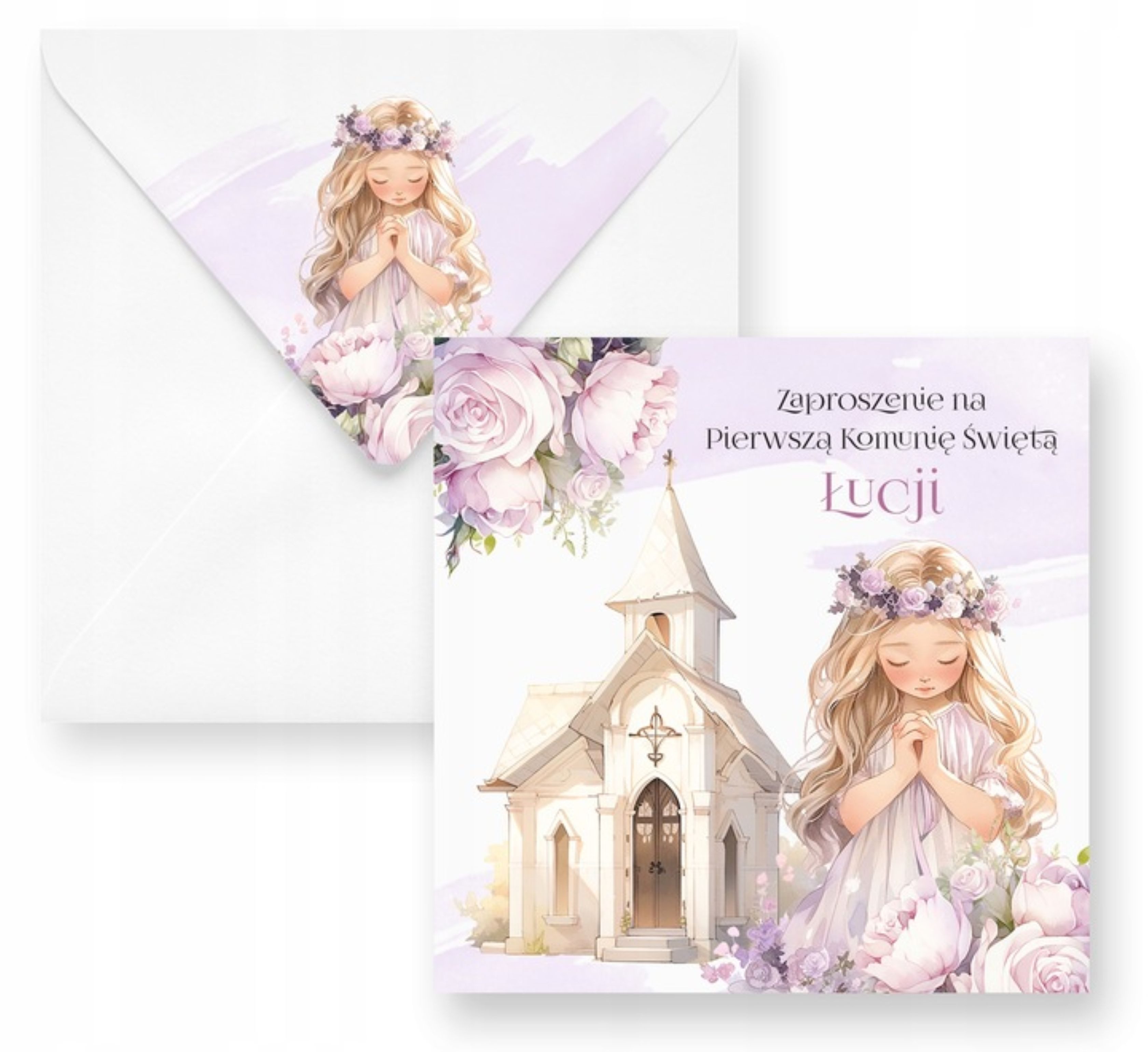 Festivalartikel Einladungskarten Kommunion Einladung Mädchen + Name personalisiert + Umschlag
