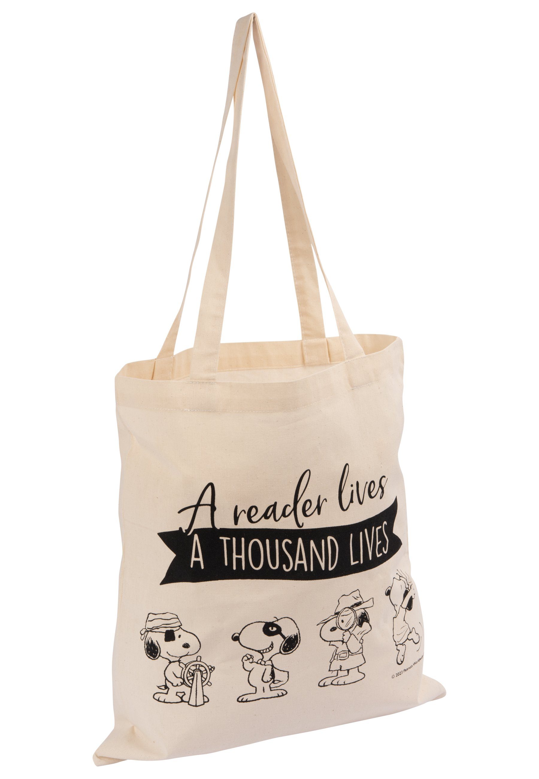 Snoopy A Tragetasche Labels® United Stoffbeutel thousand Peanuts The Beige lives lives reader a