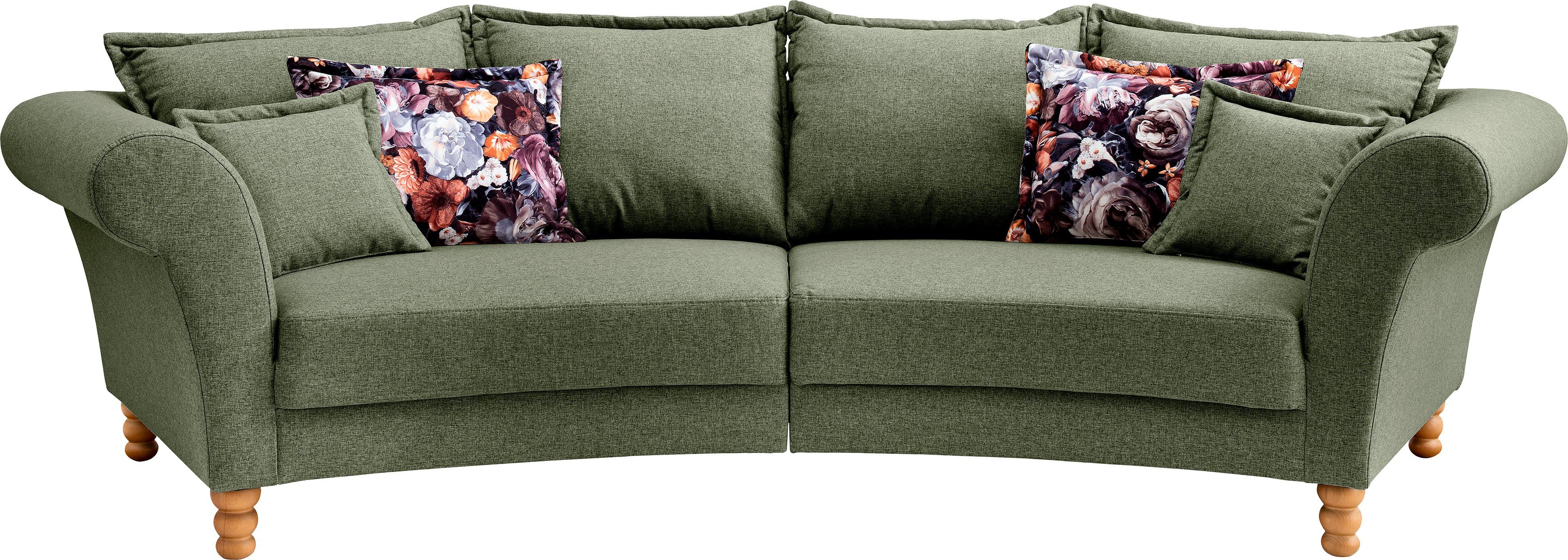 Home affaire Big-Sofa Tassilo geschwungene Formensprache, bequem, Mega Sofa, Breite 350cm, Retro romantisches Solitär Mega Sofa – Bild 2 von 5