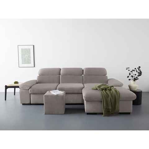 COTTA Ecksofa Lola L-Form, Set, mit Hocker & Kopfteilfunktion, wahlw. Bett- und Armteilfunktion