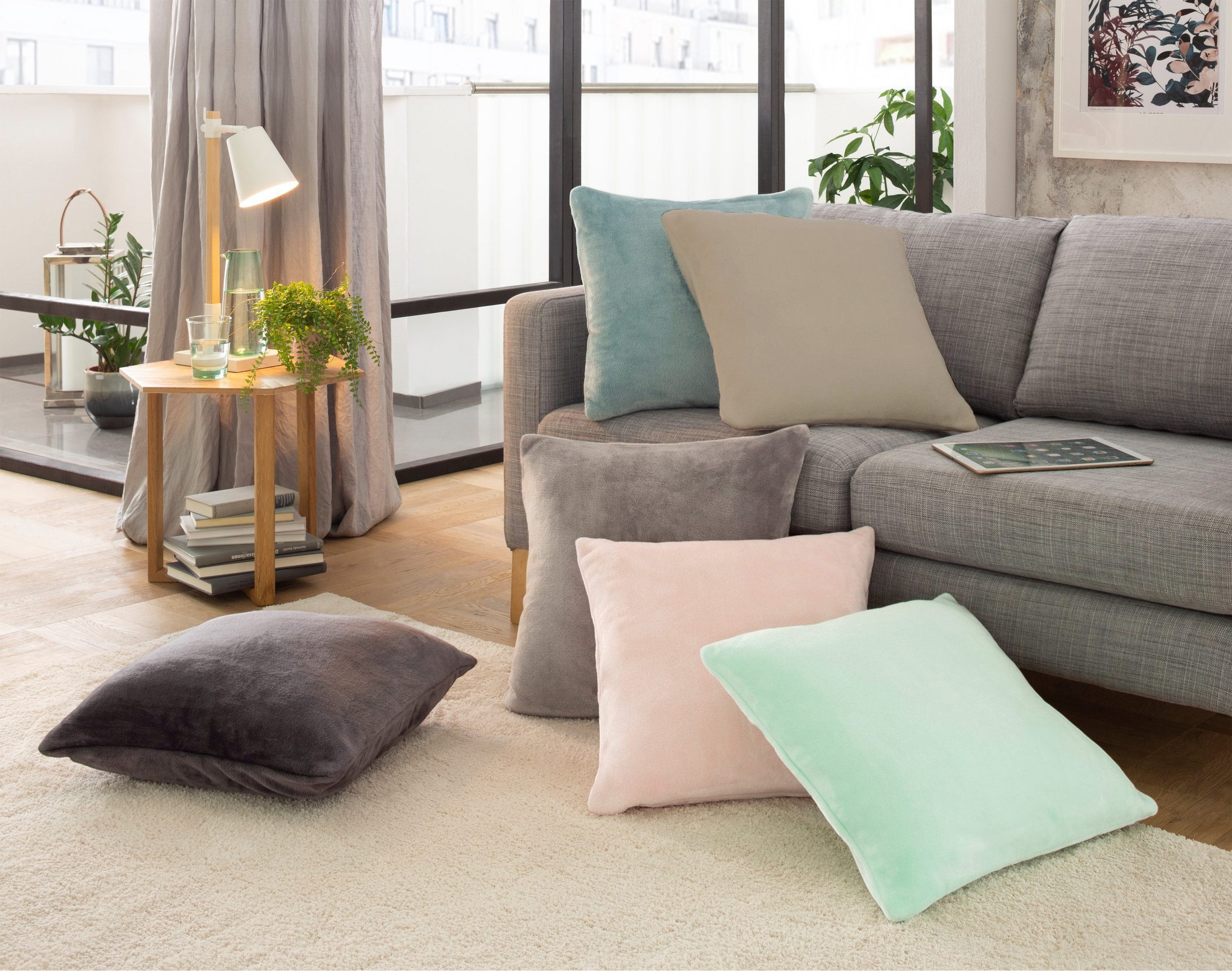 OTTO home Dekokissen Jil, aus super weichem Kuschelfleece, Kissenhüllen ohne Füllung, 2 Stück
