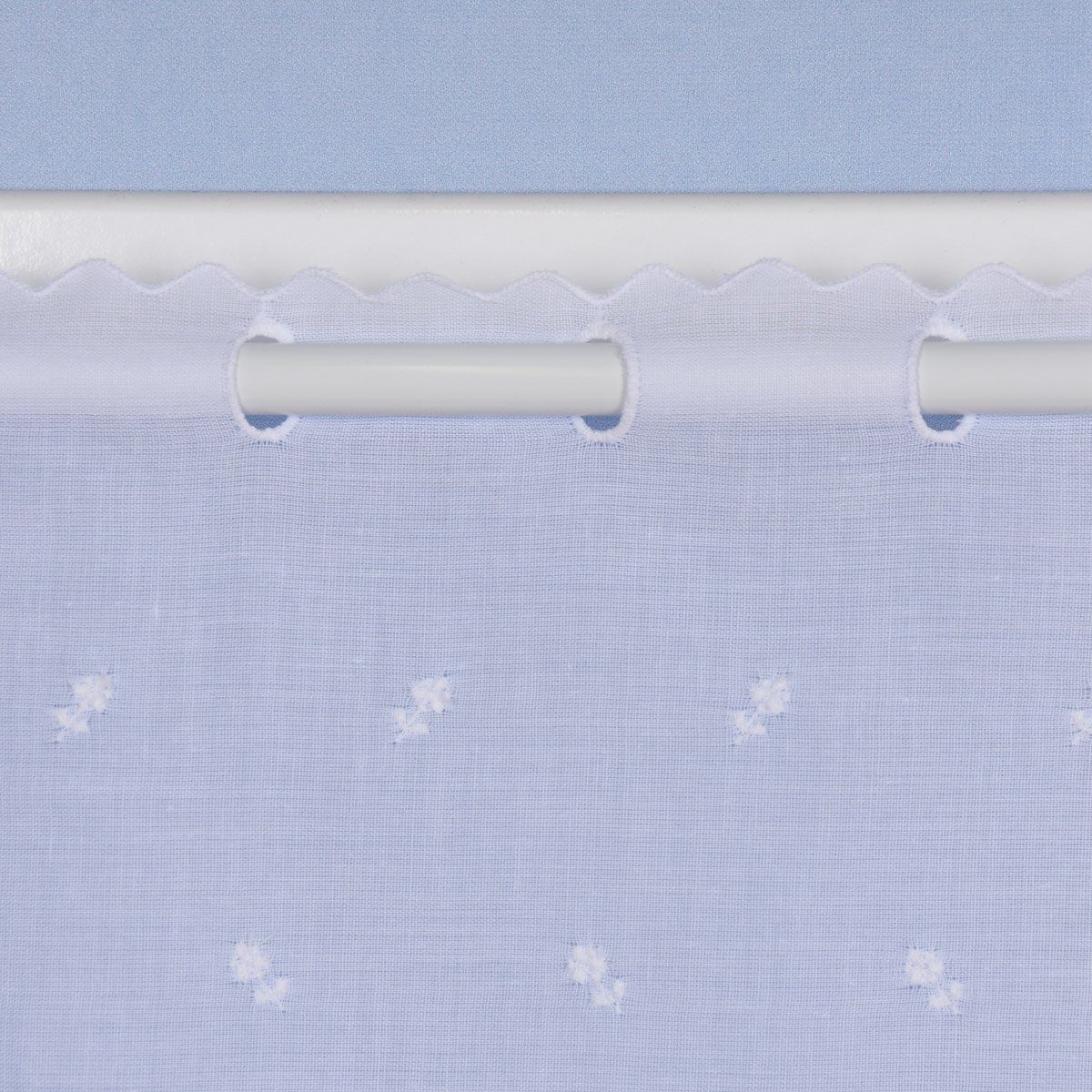 SCHÖNER LEBEN. Meterware Stickerei-Panneaux Scheibengardine Batistoptik Rosen weiß 27cm, Batist, bestickt