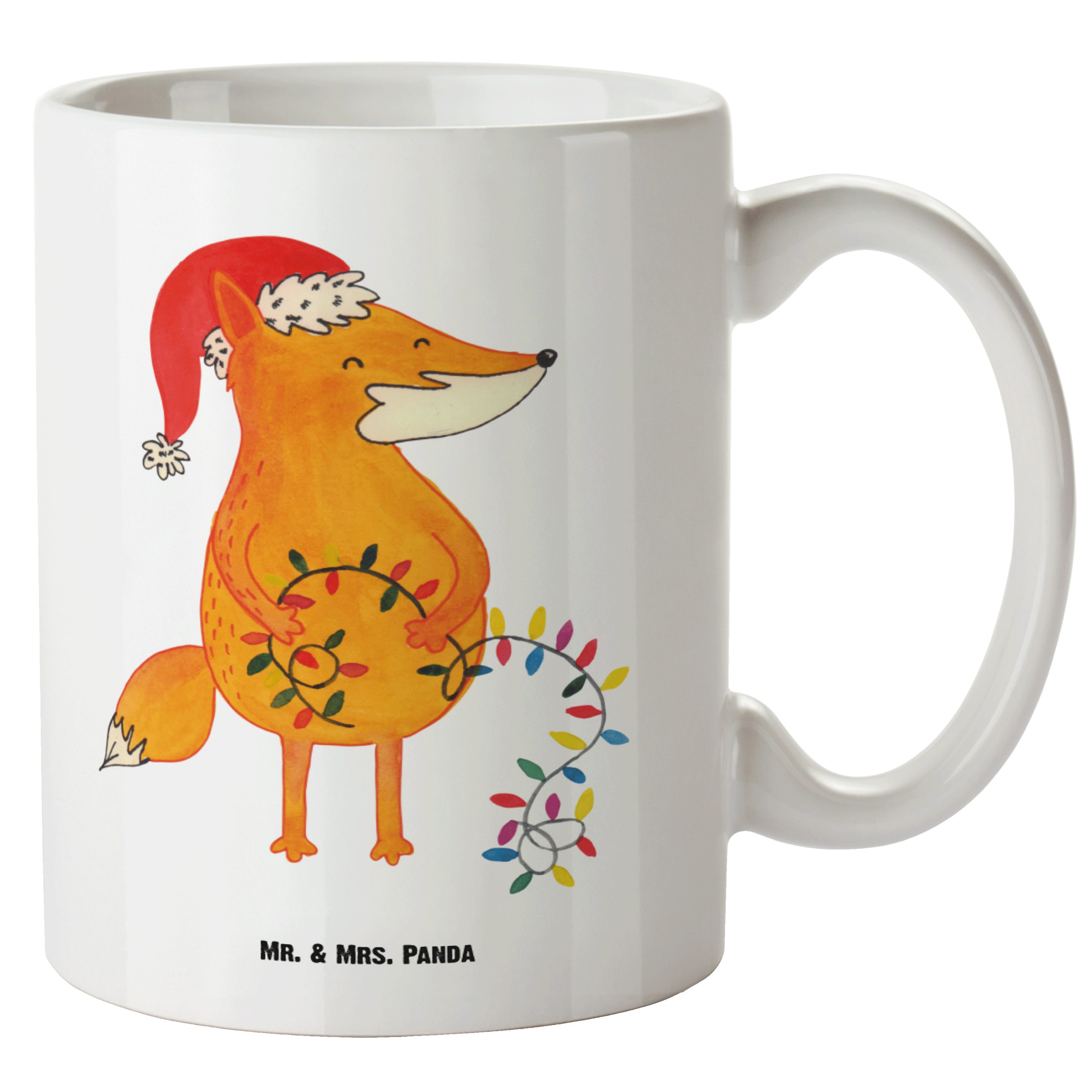 Mr. & Mrs. Panda Tasse Geschenk, Tasse Weihnachten Weiß - - XL Fuchs Keramik Gro, Weihnachtszeit, Heiligabend