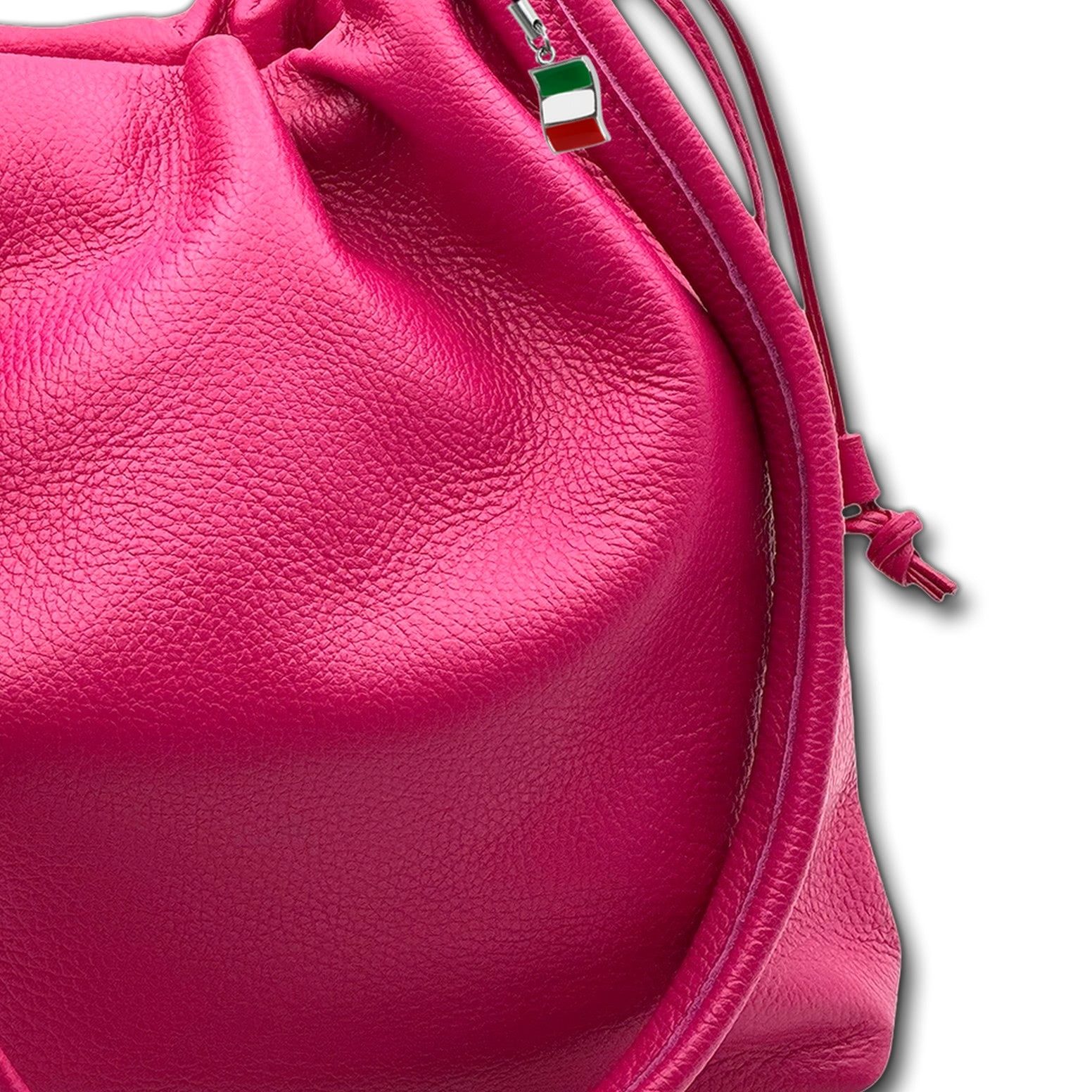 FLORENCE Beuteltasche Florence Beuteltasche Echtleder fuchsia (Beuteltasche), Damen Schultertasche, Beuteltasche Leder, fuchsia, pink ca. 42x30cm