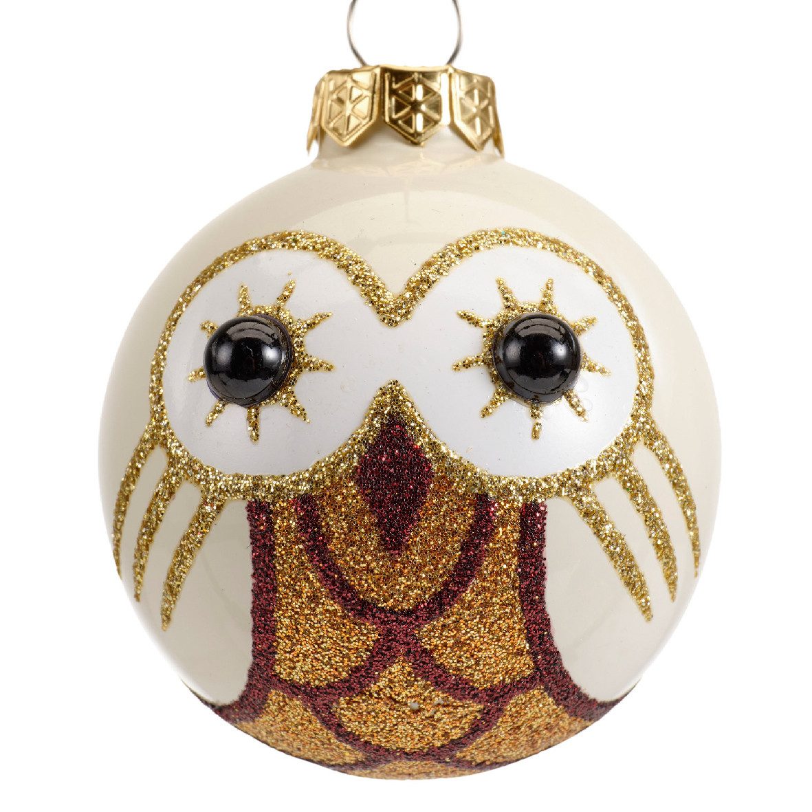 Kaemingk Christbaumschmuck, Christbaumschmuck Glas Eule 6cm - 1 Stück sortiert