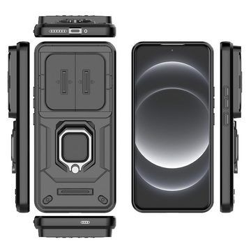 Wigento Handyhülle Für Xiaomi 14 Ultra Sliding Kamera TPU / PC Schutzhülle Ring Halterung