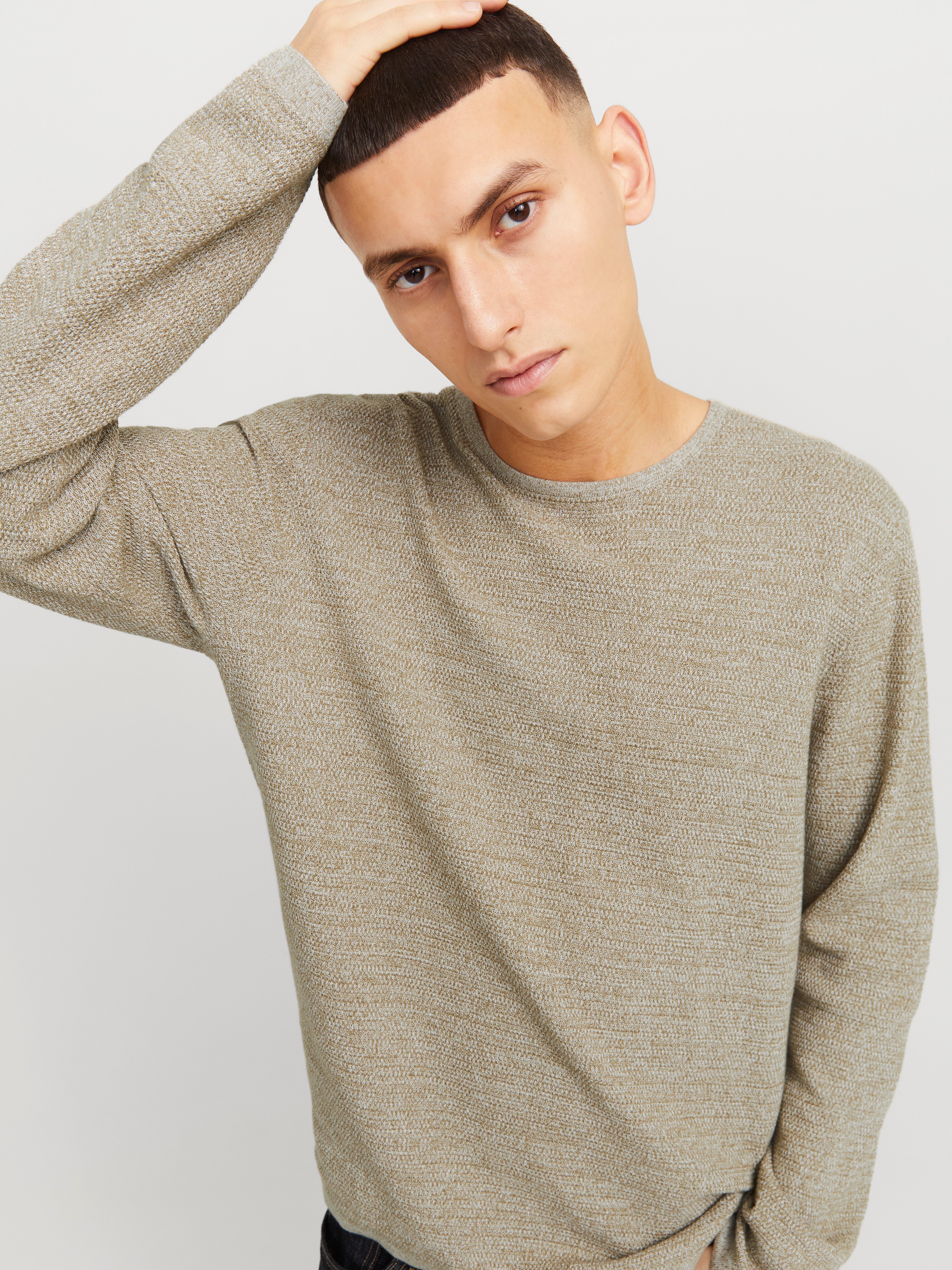 Jack & Jones Rundhalspullover JJEGEORGE KNIT CREW NECK NOOS mit Strick Opti günstig online kaufen