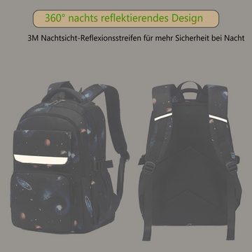 KUGI Schulrucksack wasserdicht,Geeignet für Grund- und Mittelschüler (großes Fassungsvermögen,Rucksack(Set),mit Lunchbag und Federmäppchen, 3-tlg., Es eignet sich für das Ausgehen ins Büro, für Kurzstreckenreisen usw), Umhängetasche,geeignet für Jugendliche, Kinder und Studenten