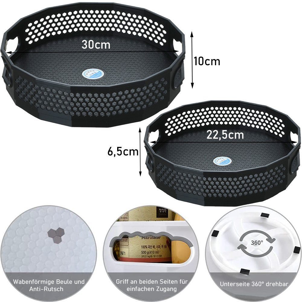 TUWENA Gewürzregal Drehteller Organizer, 2 Stück Lazy Susan Drehbares Gewür günstig online kaufen