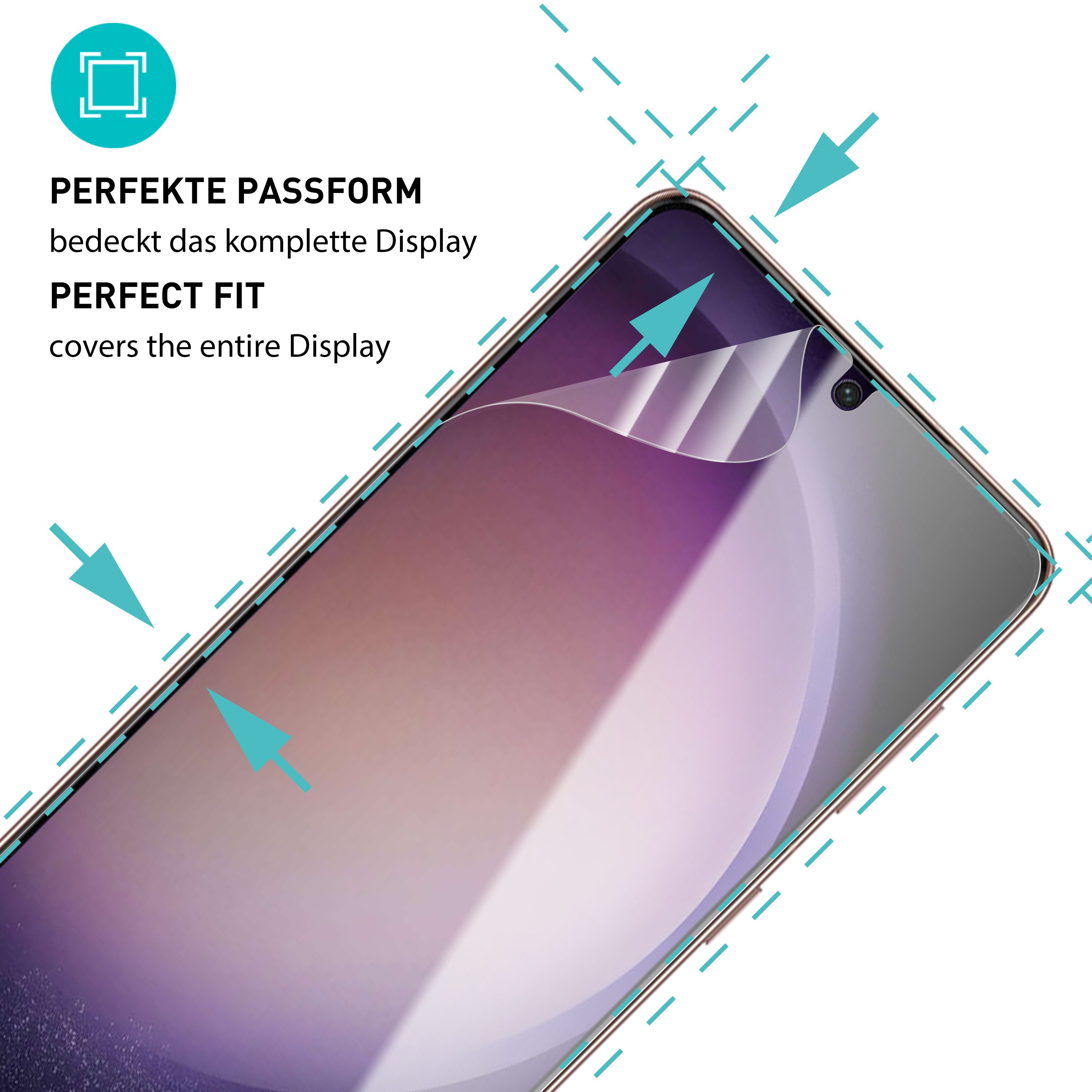 smartect Displayschutzfolie TPU Schutzfolie Klar für Samsung Galaxy S23, Set, 2 Stück, (Display + Kamera) Panzerfolie Displayfolie