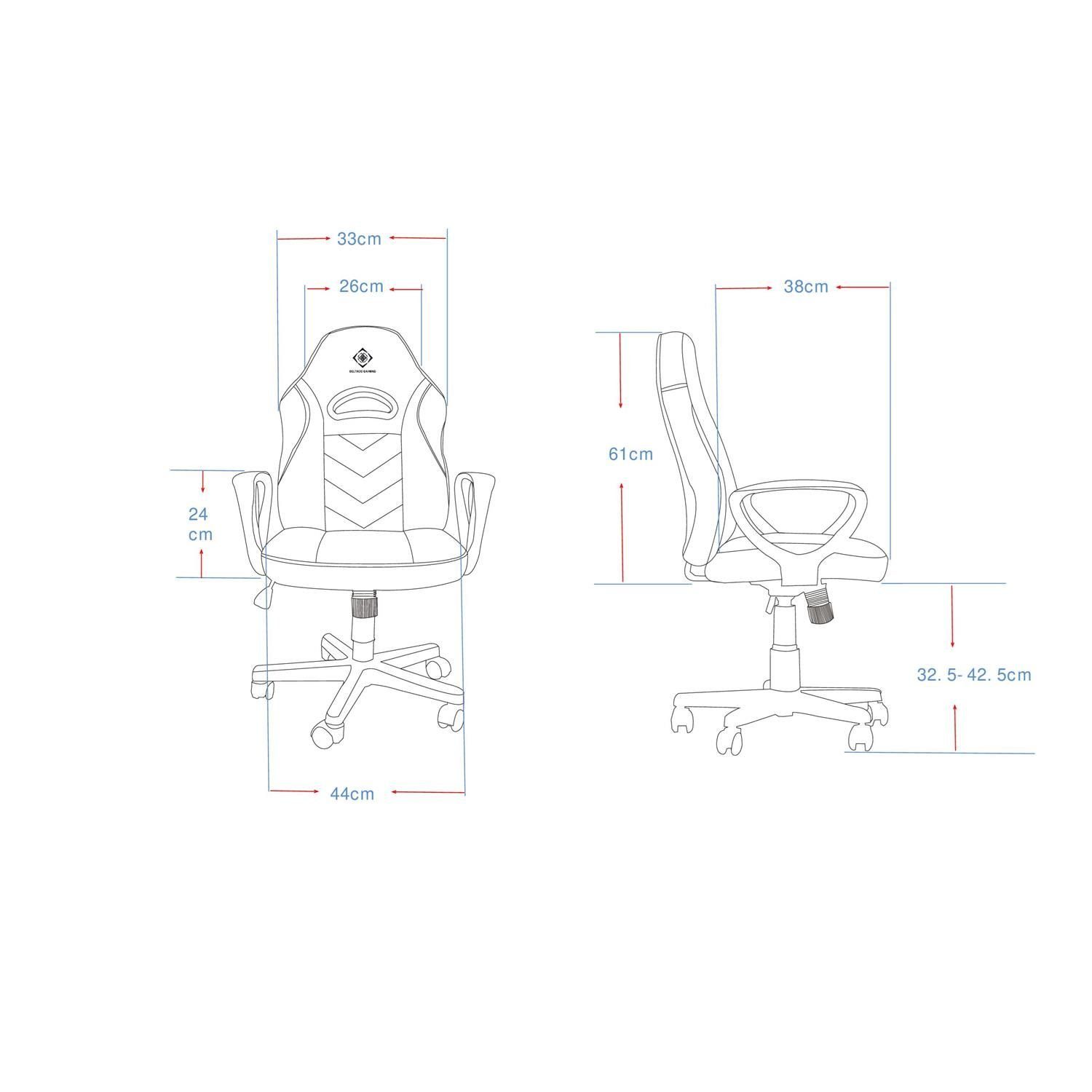 Stuhl klein bequem Herstellergarantie inkl. extra Gaming-Stuhl Set), schwarz nach langem DC110 (kein 5 Sitzen DELTACO Jahre selbst Gaming