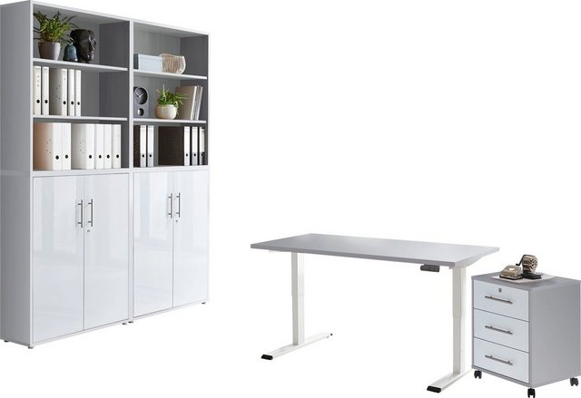 BMG Büromöbel Set »Tabor«, (Set, 6 St), mit elektrisch höhenverstellbarem Schreibtisch  - Onlineshop Otto