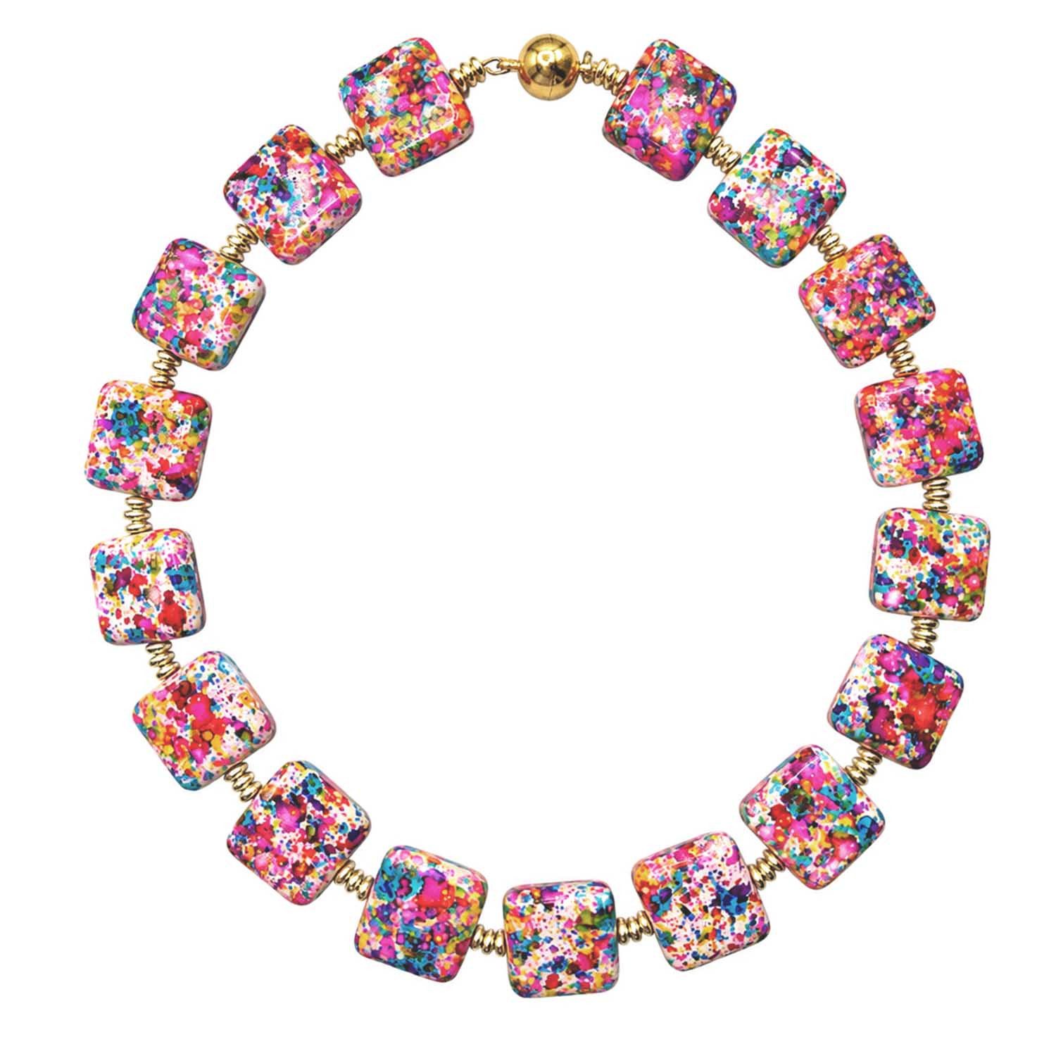Impala Perlenkette Statement-Kette California 45 cm mit Keramikperlen & Magnetverschluss, Handgefertigt in Deutschland