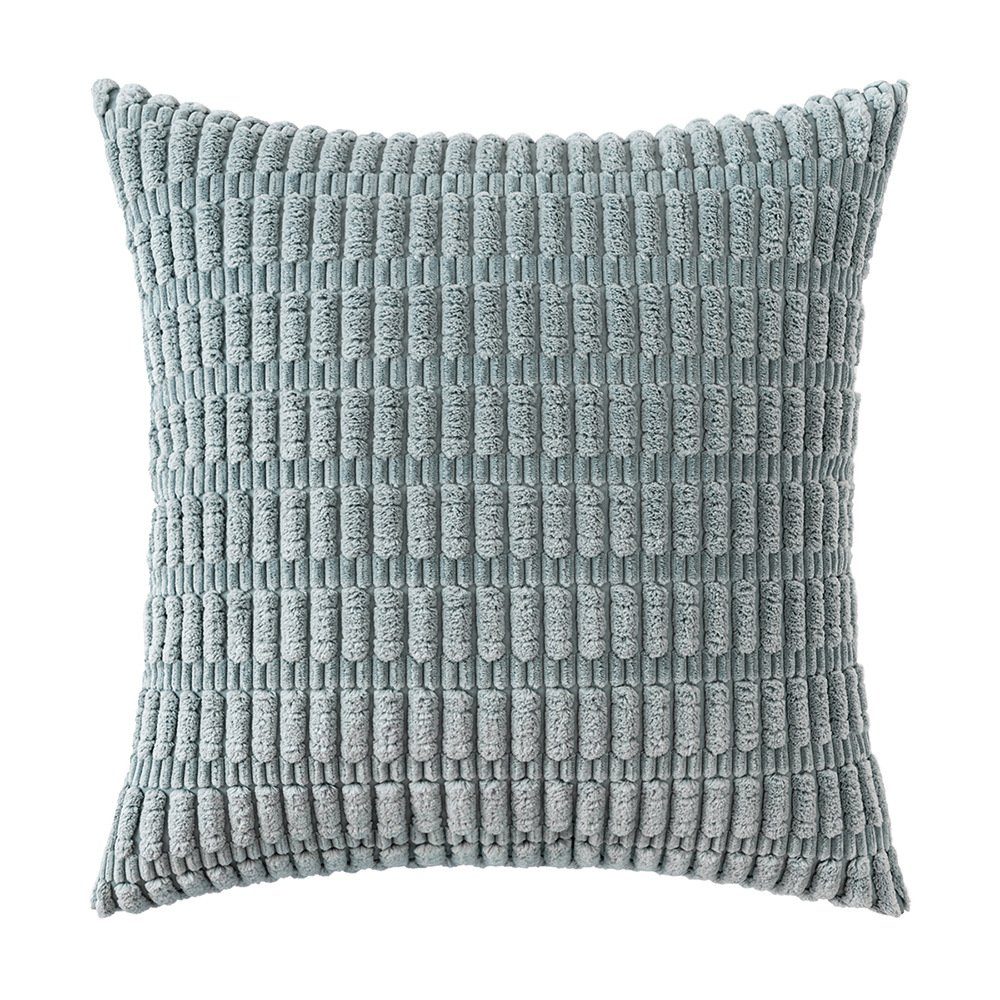 Kissenbezug 45* 45cm, Plüsch, für Wohnräume Schlafzimmer Sofa Deko, Rosnek (1 Stück) Hellblau