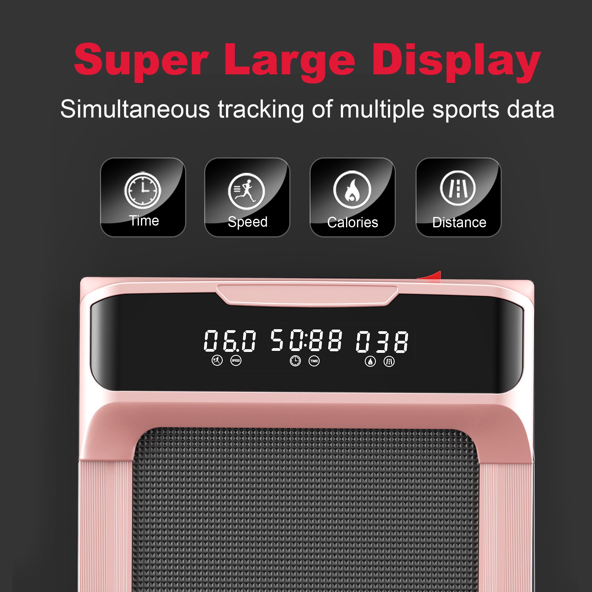 HOMEFITNESSCODE Laufband Tragbares Laufbänder – 2-in-1-Walkingpad Elektrisch (Transportrollen – Lauffläche 39 x 97 cm – Bis 120KG), 1–10 km/h einstellbar – Bürstenloser Motor 2,5 PS – mit LED-Display